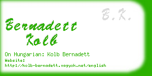 bernadett kolb business card